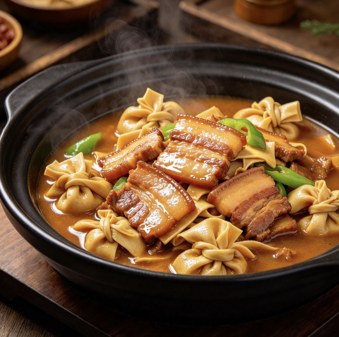 正宗东北五花肉炖干豆腐成品图