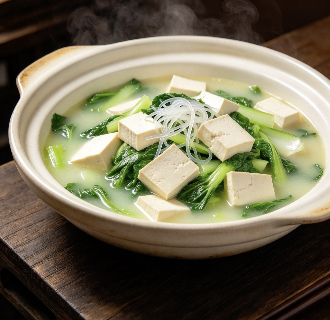 正宗东北小白菜炖豆腐成品图