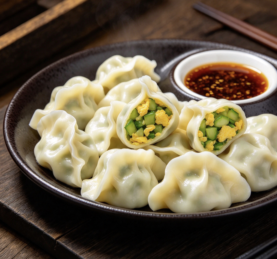 正宗东北角瓜鸡蛋饺子成品图