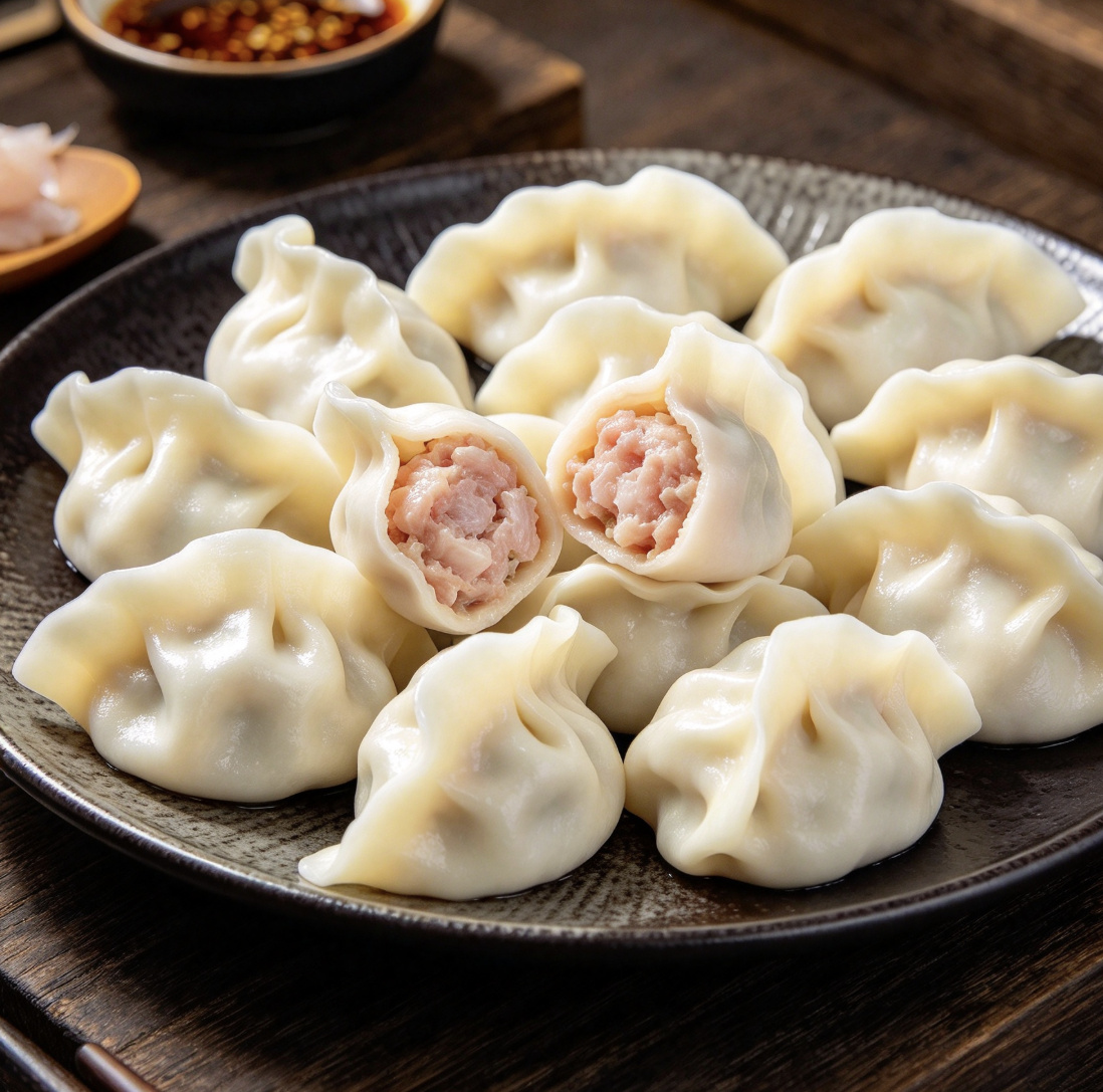 正宗东北鲅鱼饺子成品图